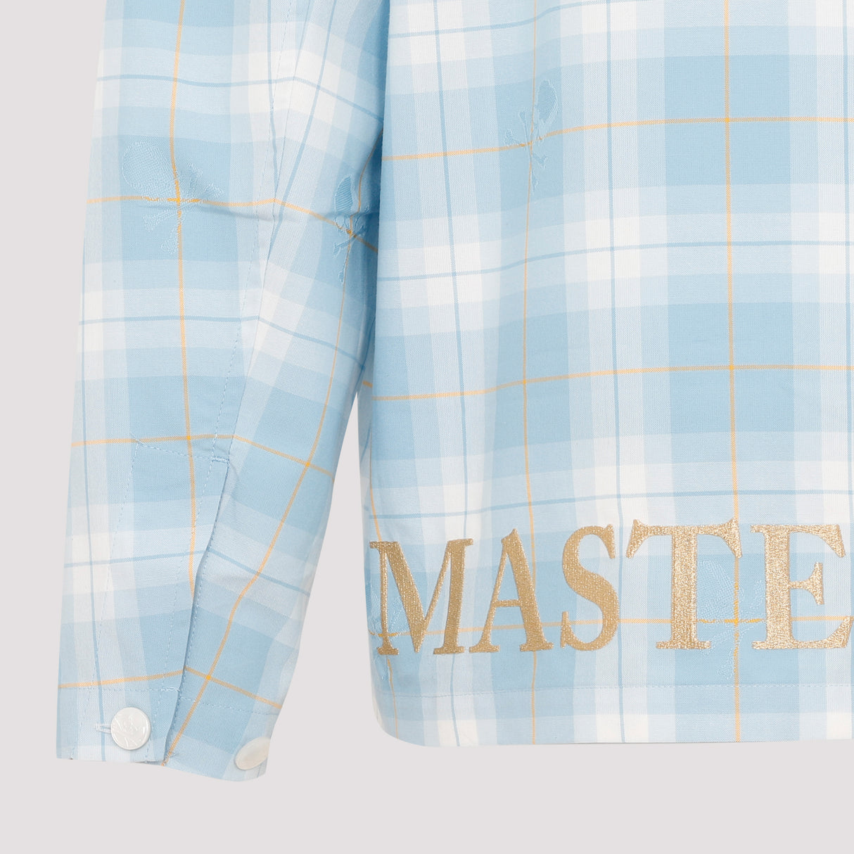 MASTERMIND JAPAN Men's Blue Plaid Open Collar Shirt for SS24