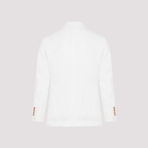 BRUNELLO CUCINELLI Men's White Linen/Flax Suit for SS24