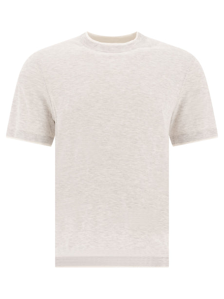 BRUNELLO CUCINELLI Layered Effect Crewneck T-Shirt for Men