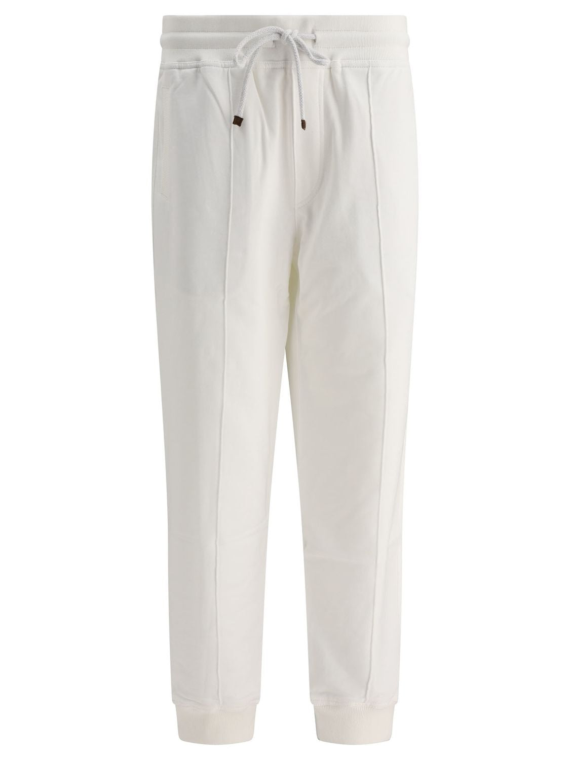 BRUNELLO CUCINELLI JOGGERS WITH CreasedÊTE DETAIL AND ELASTICATED CUFFS