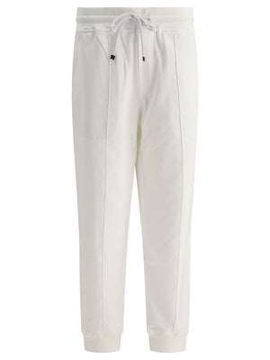 BRUNELLO CUCINELLI Men's Cotton Joggers with Creased Detail and Elasticated Cuffs