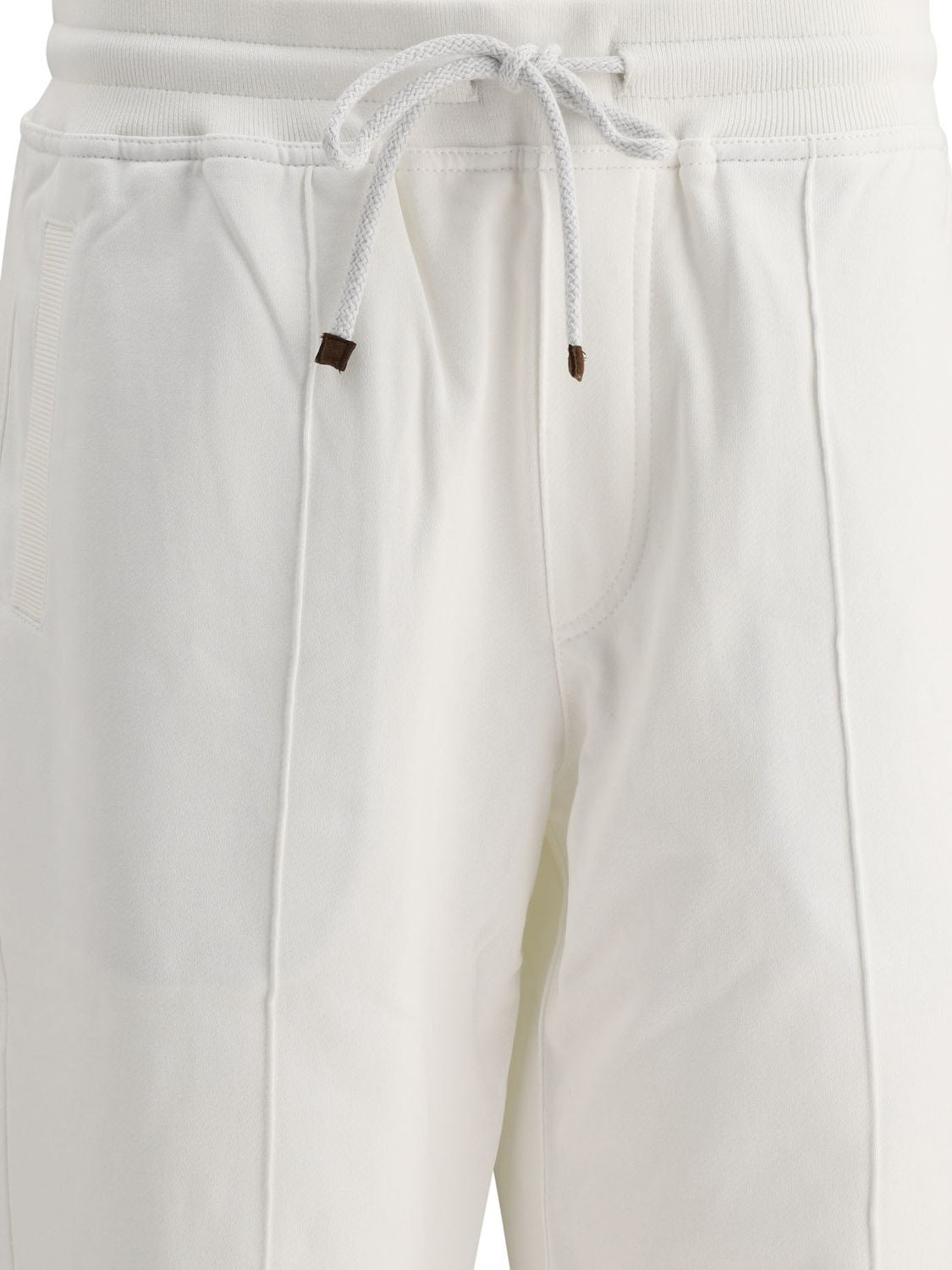 BRUNELLO CUCINELLI Men's Cotton Joggers with Creased Detail and Elasticated Cuffs