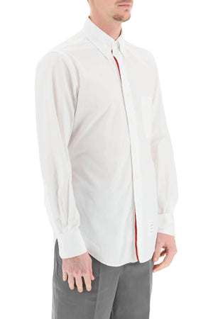 THOM BROWNE Men's Classic Cotton Poplin Shirt in White - FW23 Exclusive