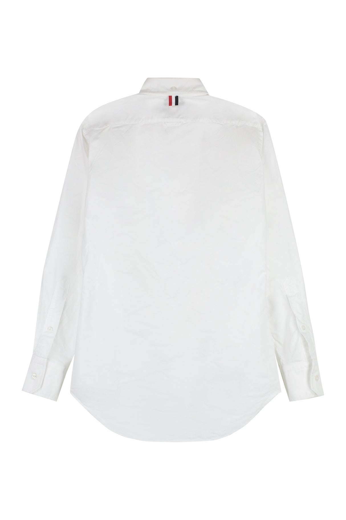 THOM BROWNE Men's White Cotton Button-Down Collar Shirt