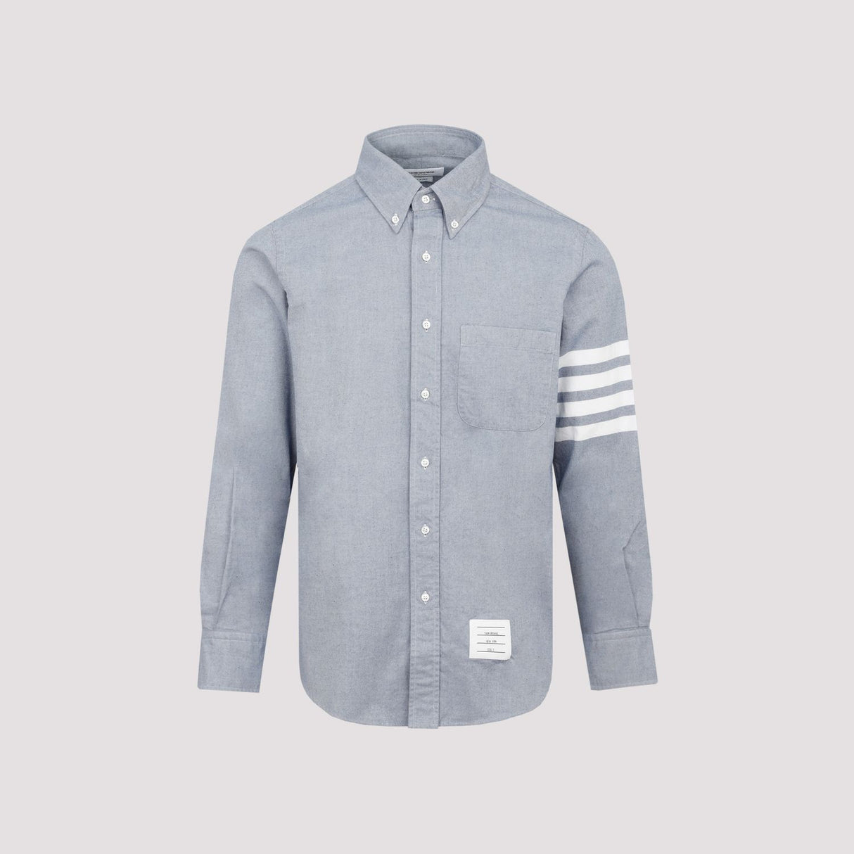 THOM BROWNE Mens Blue Long Sleeve Shirt - Slim Fit Long Top for Men in 2024