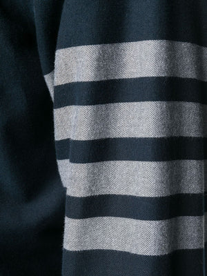 THOM BROWNE Elegant Grey Cotton Shirt with Signature Stripes