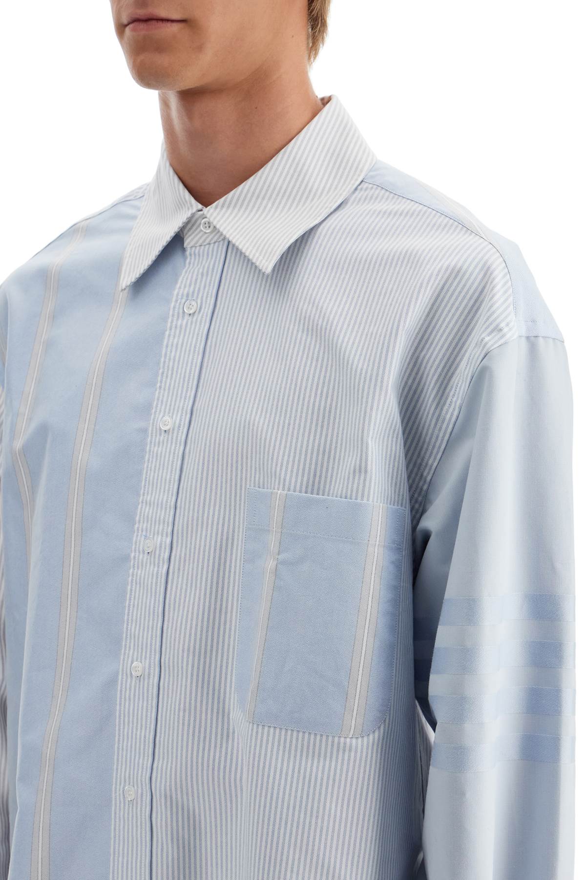 THOM BROWNE Oversized 4-Bar Striped Oxford Shirt