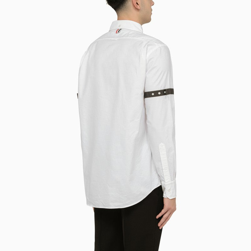 THOM BROWNE White Oxford Armband Cotton Shirt for Men - SS24 Collection