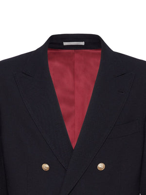 BRUNELLO CUCINELLI Midnight Majesty Double-Breasted Wool Jacket