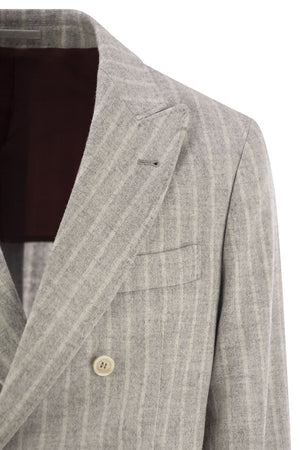 BRUNELLO CUCINELLI Sleek Pinstripe Alpaca-Wool Blend Suit for Men