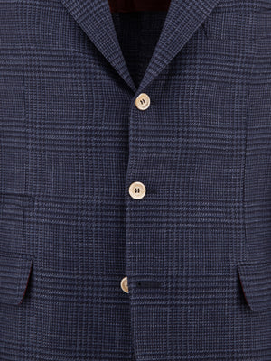 BRUNELLO CUCINELLI Prince of Wales Check Blazer in Blue