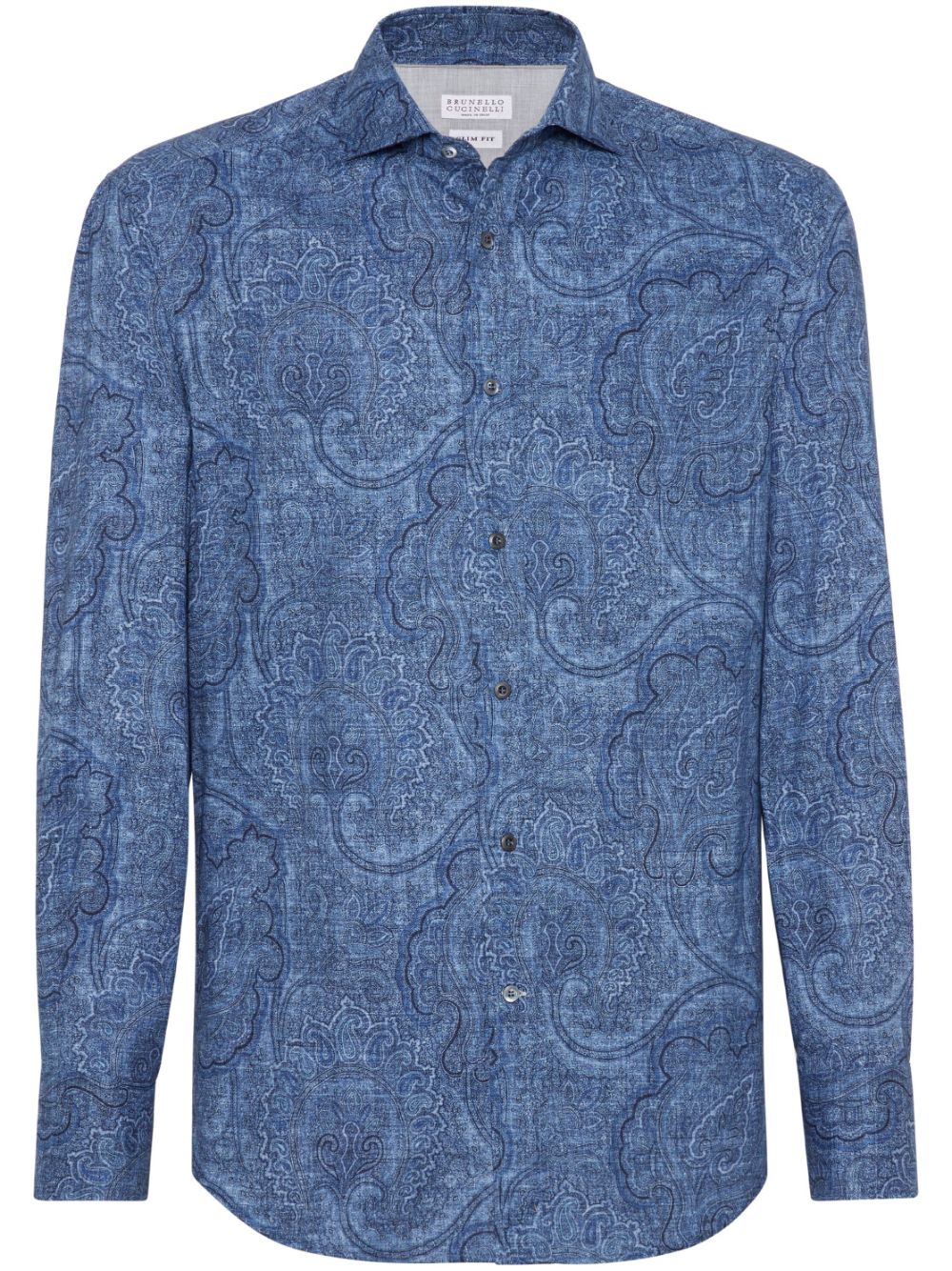 Áo Sơ Mi Cotton Họa Tiết Paisley Slim Fit Cho Nam