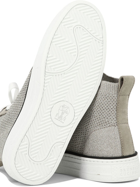BRUNELLO CUCINELLI Tan Knit Sneakers for Women - SS24 Collection
