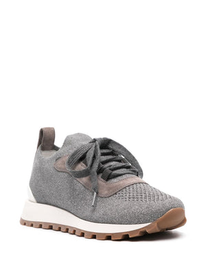 BRUNELLO CUCINELLI Grey Textile Sneakers for Women - SS24 Collection