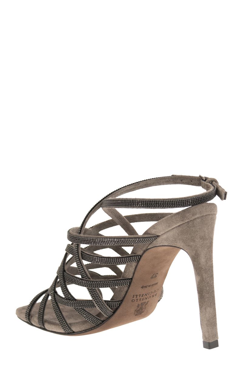 BRUNELLO CUCINELLI Feminine Leather High Heel Sandals for Spring/Summer 2024