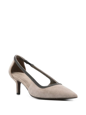 BRUNELLO CUCINELLI Mid Stiletto Pumps with Cut-Out Detailing