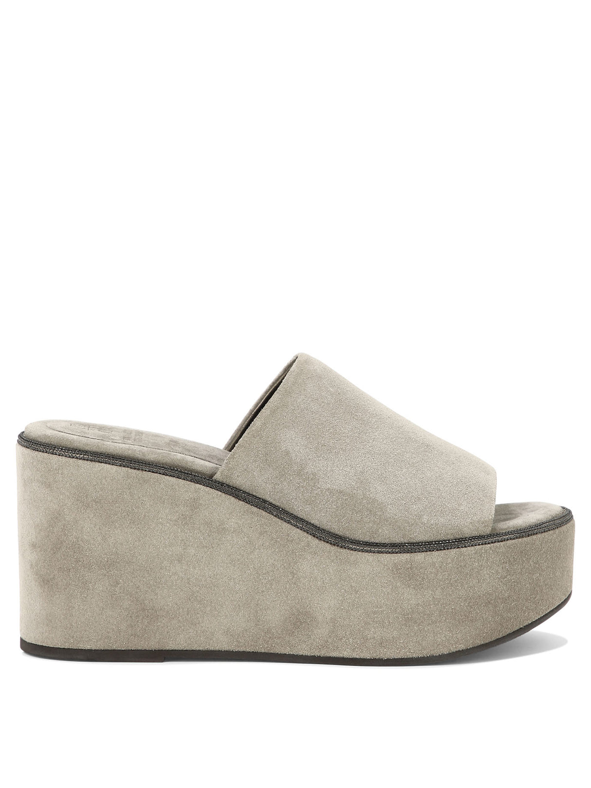 BRUNELLO CUCINELLI Suede Wedges with Luxurious Welt