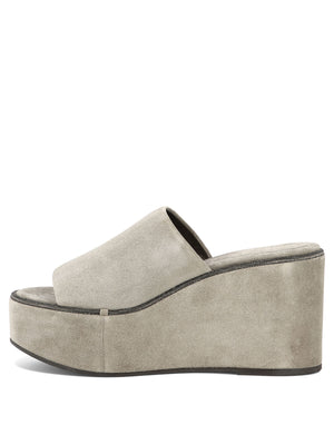 BRUNELLO CUCINELLI Suede Wedges with Luxurious Welt