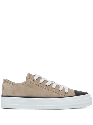 BRUNELLO CUCINELLI Chic Light Brown Suede Lace-Up Sneakers for Women