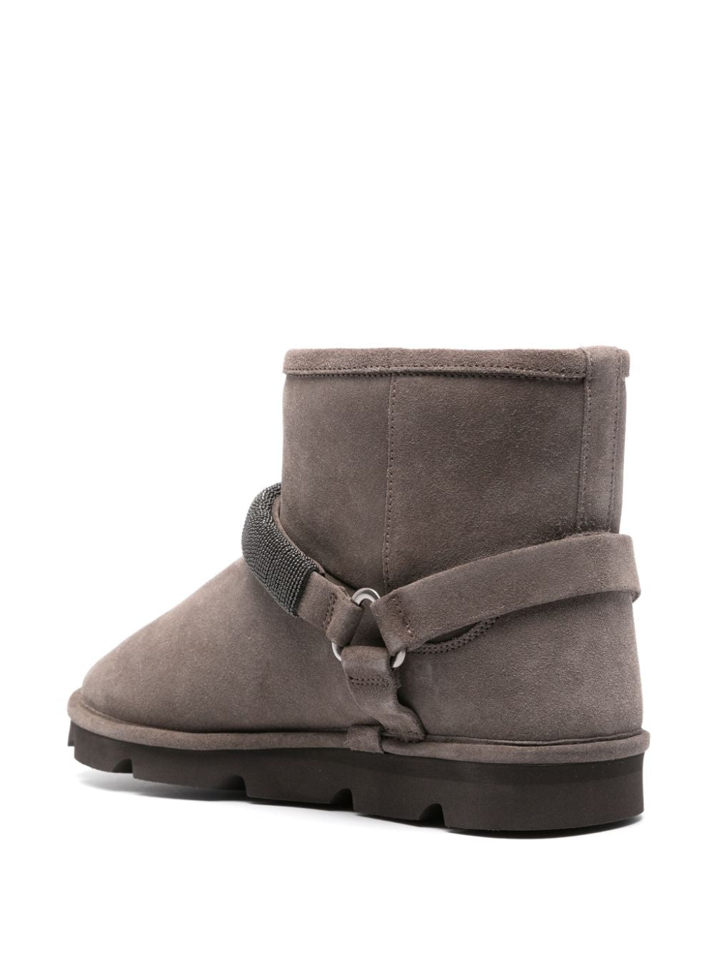 BRUNELLO CUCINELLI Suede Ankle Boots with Shearling Lining - Women's