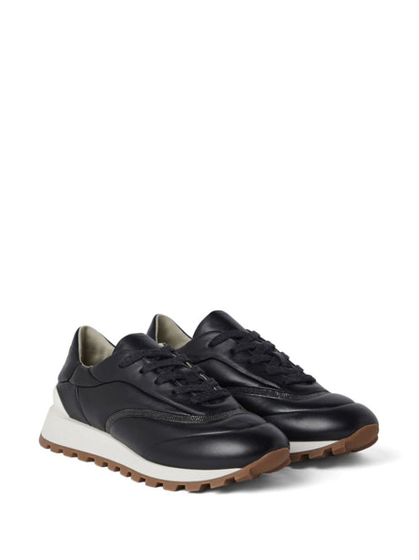 BRUNELLO CUCINELLI Leather Sneakers with Signature Detail