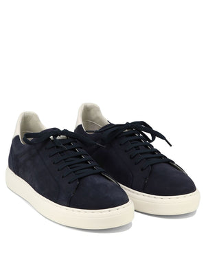 BRUNELLO CUCINELLI Blue Suede Low-Top Sneakers for Men