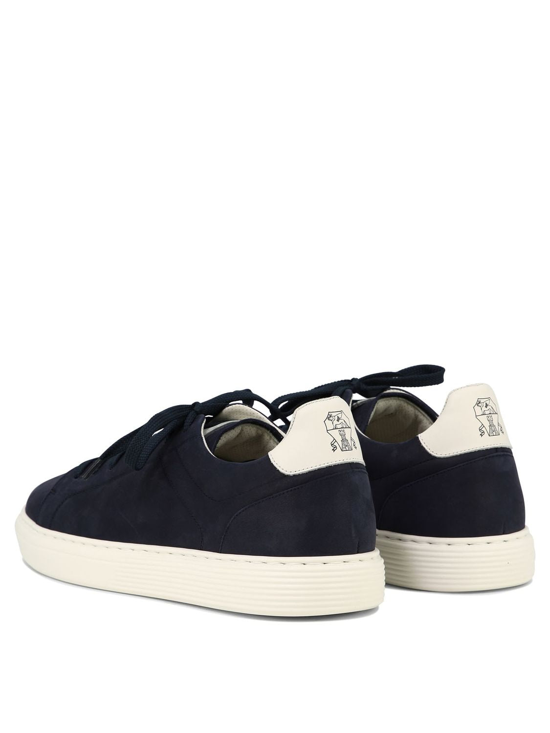 BRUNELLO CUCINELLI Blue Suede Low-Top Sneakers for Men