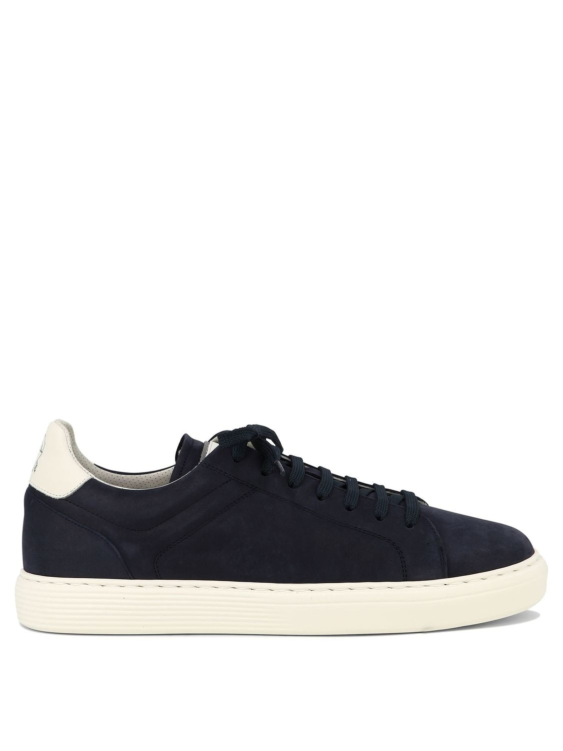 BRUNELLO CUCINELLI Blue Suede Low-Top Sneakers for Men