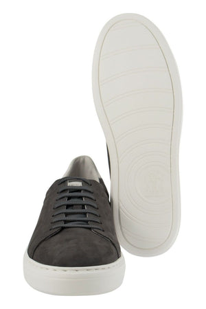 BRUNELLO CUCINELLI Elegant Grey Suede Low-Top Sneakers