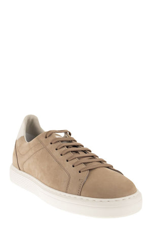 BRUNELLO CUCINELLI Men's Low-Top Suede Leather Sneakers