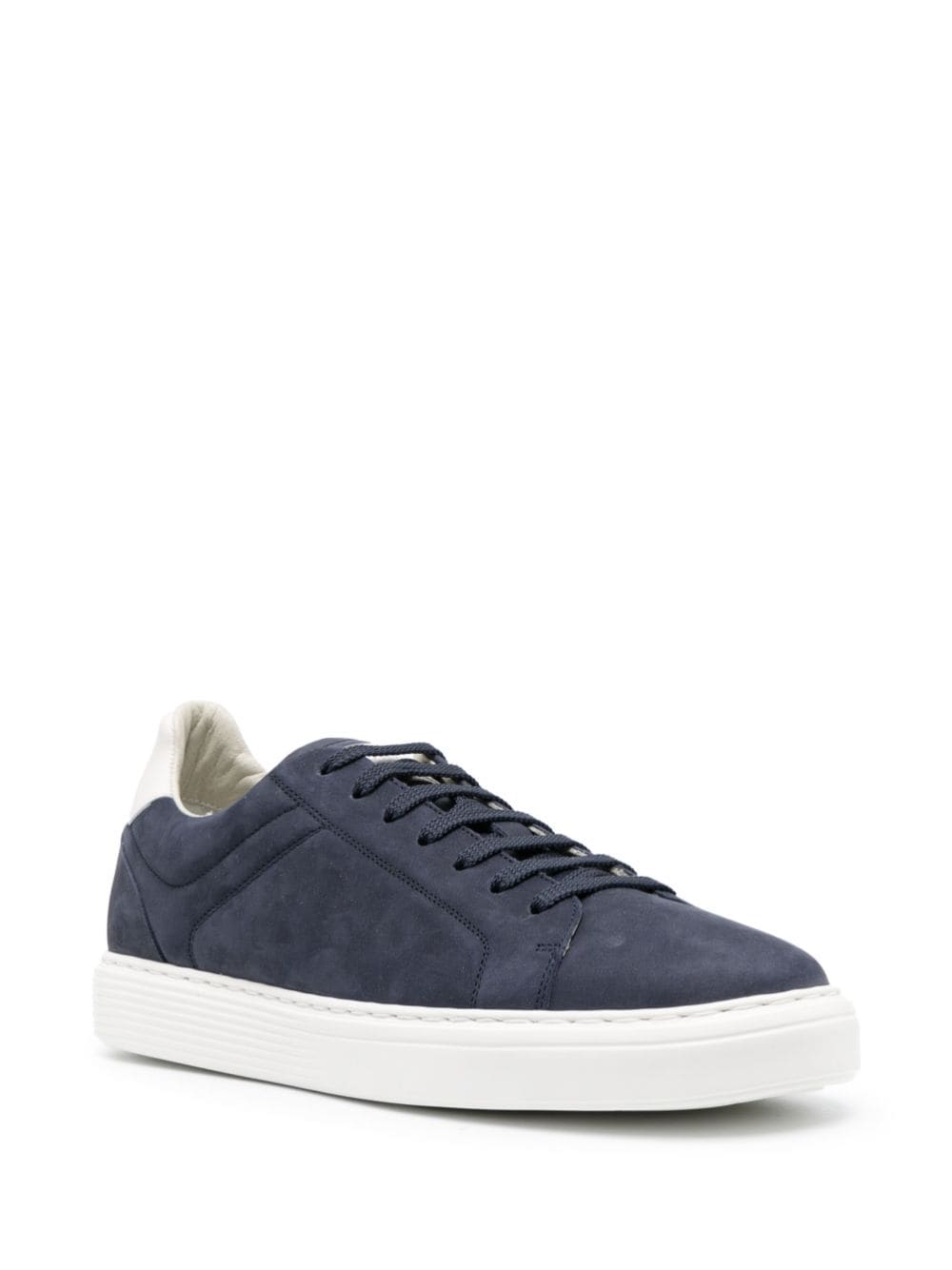 BRUNELLO CUCINELLI Blue Suede Low-Top Sneakers for Men