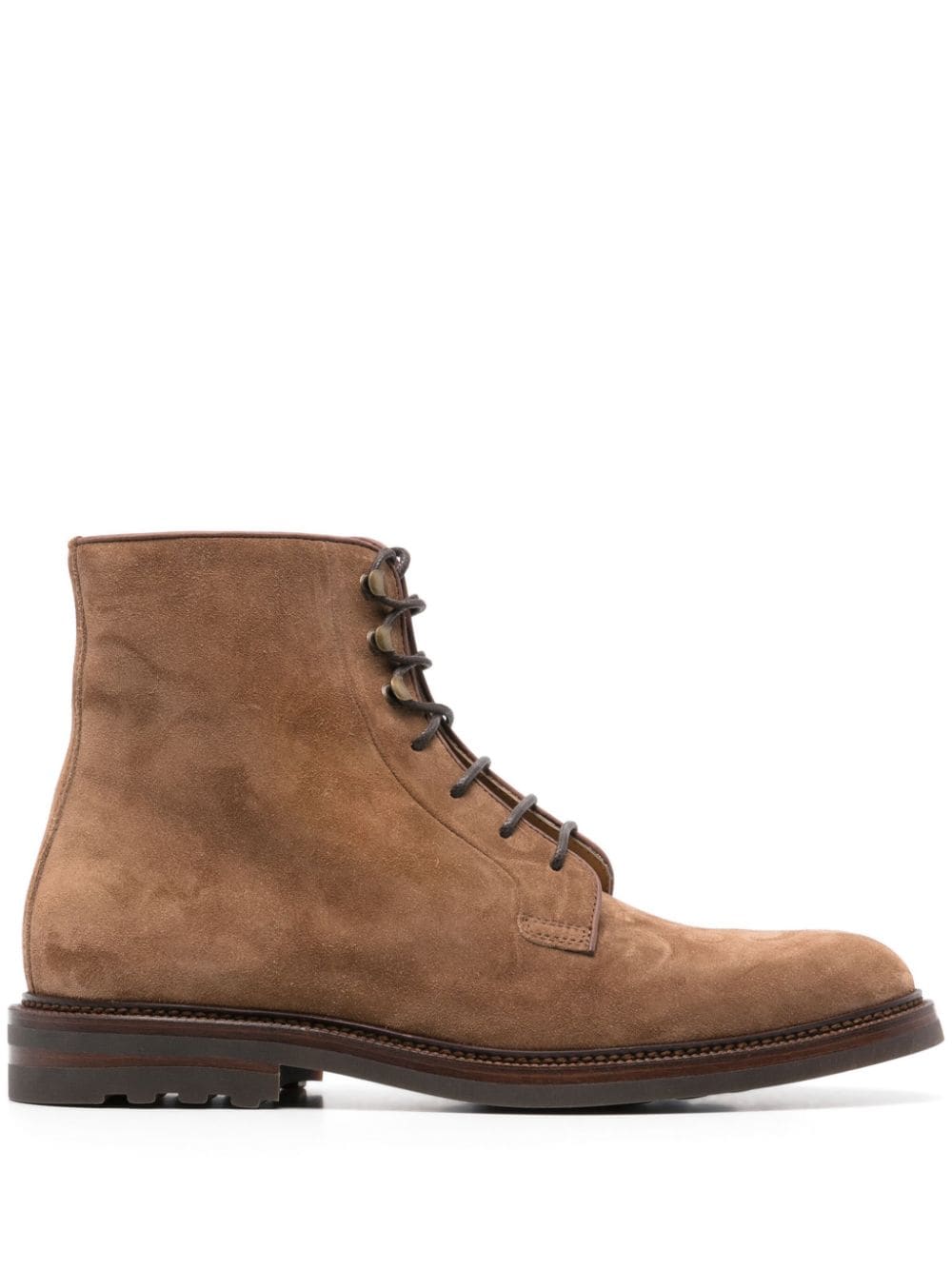 Giày Boot Da Suede Dây Buộc - Gót 4 cm