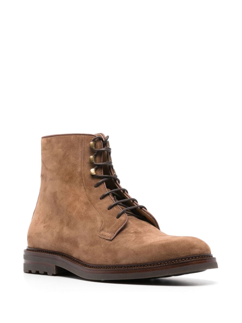 Giày Boots Da Lộn Suede Màu Nâu Lạt