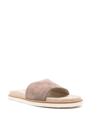 BRUNELLO CUCINELLI Elegant Suede Leather Slippers for Men