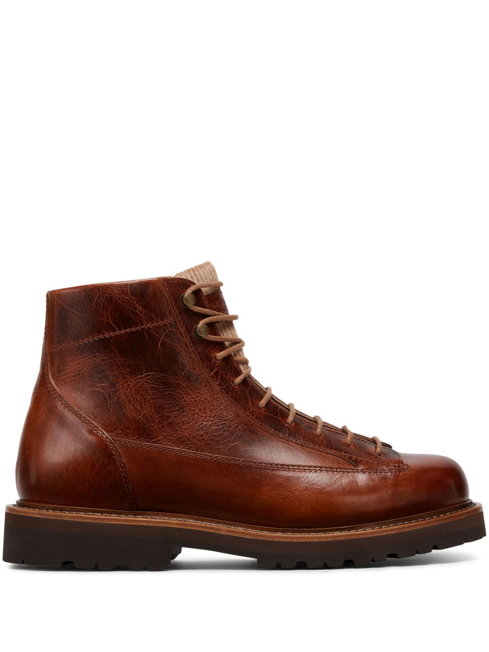 BRUNELLO CUCINELLI Men's Urban Leather Boot with Round Toe