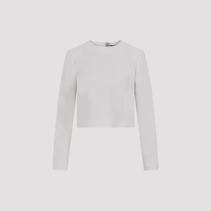 THEORY Beige Triacetate Crop Top for Women