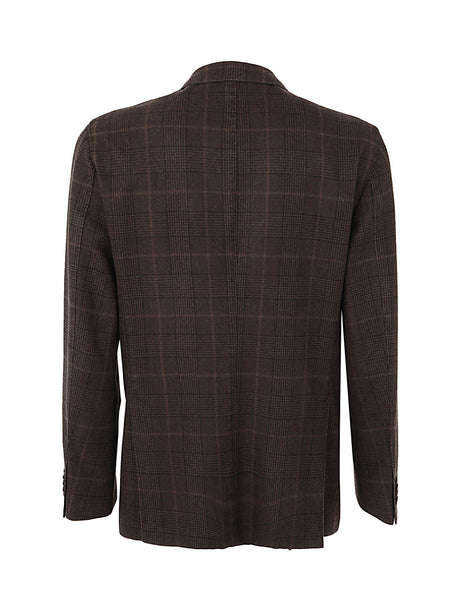 BOGLIOLI Regular Check Wool Blazer for Men