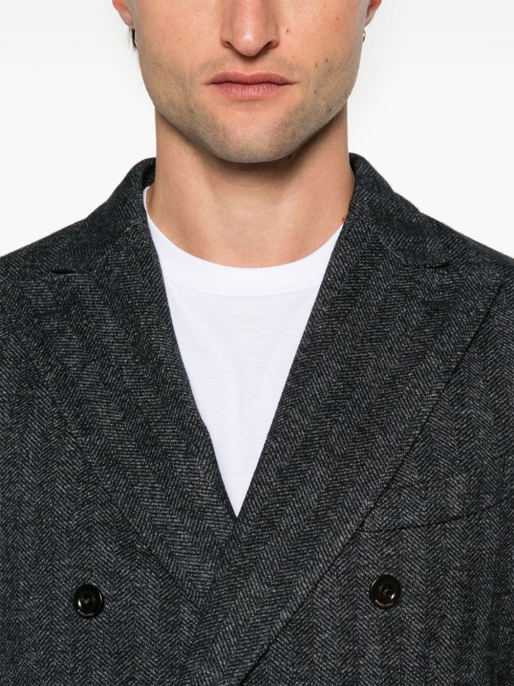 BOGLIOLI Double-Breasted Herringbone Jacket for Men