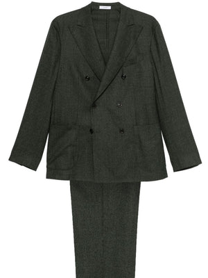 BOGLIOLI Men's Double-Breasted Dogtooth Wool Suit