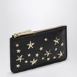 JIMMY CHOO Mini Black Zip Coin Purse with Decorative Stars