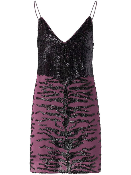 PINKO V-Neck Sequin Mini Dress