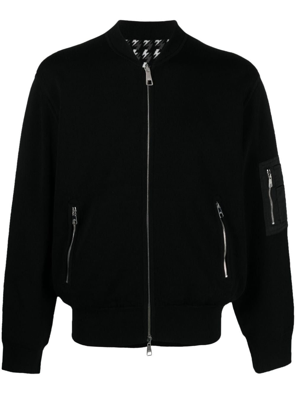 NEIL BARRETT FW23 Men's Black Bomber Jacket