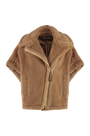 MAX MARA Faux Fur Jacket with Lapel Collar and Side Slits - Women’s Outerwear