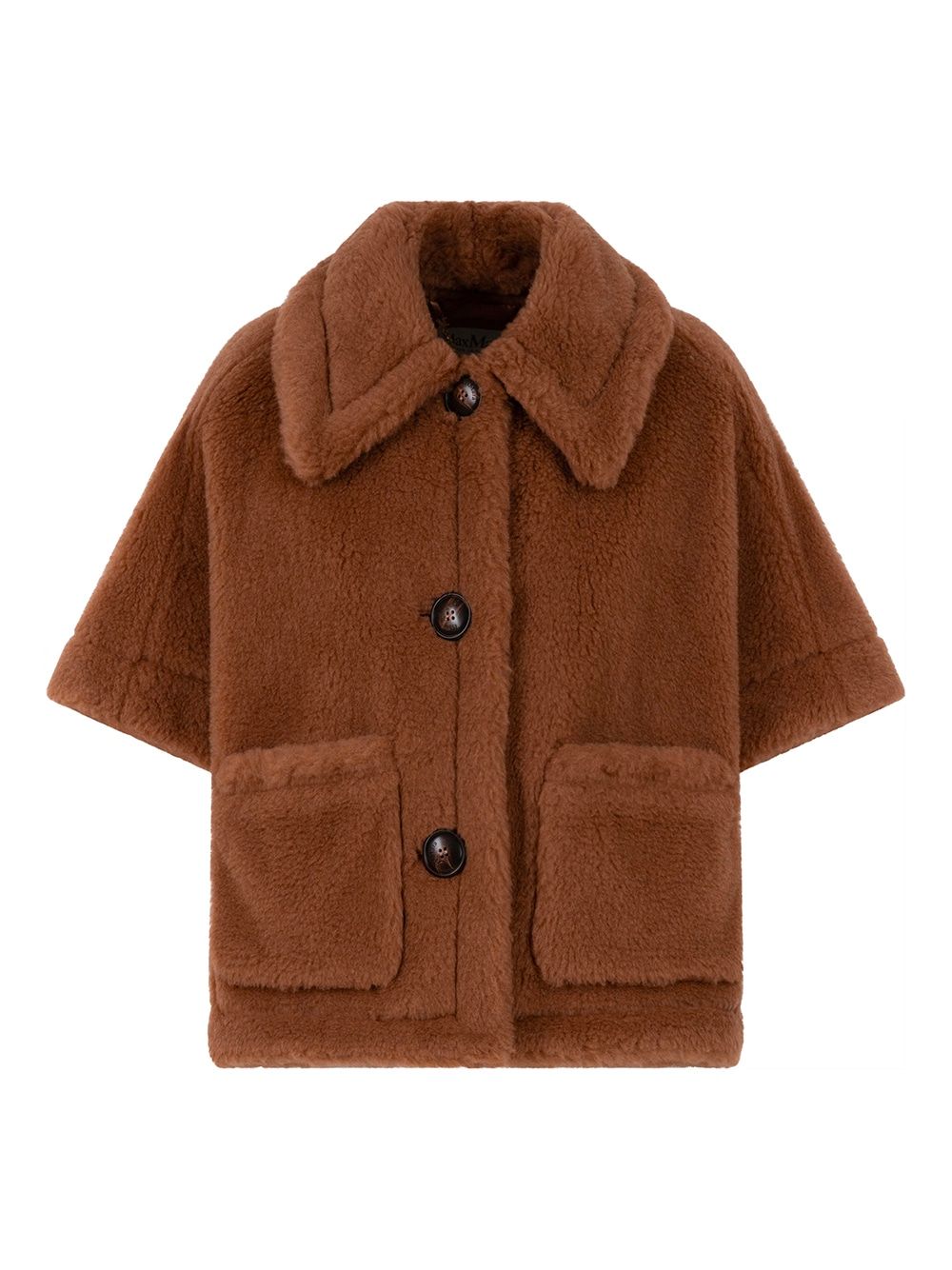 MAX MARA Square Teddy Cape in Luxurious Alpaca and Wool Blend