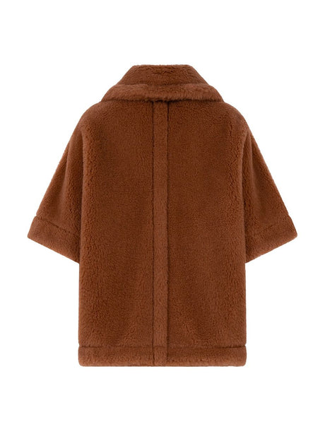 MAX MARA Square Teddy Cape in Luxurious Alpaca and Wool Blend