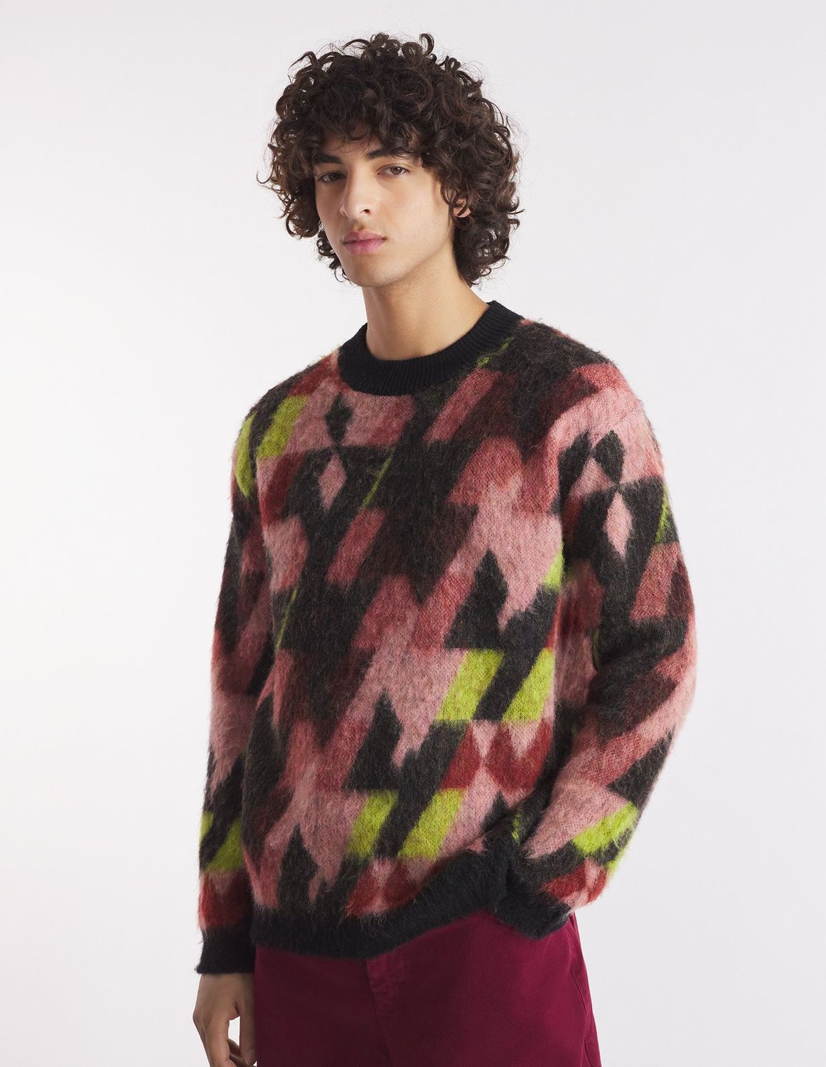 MAISON KITSUNÉ Graphic Mohair Jacquard Jumper for Men