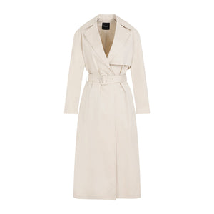 THEORY Beige Cotton Trench Coat for Women | SS24 Collection