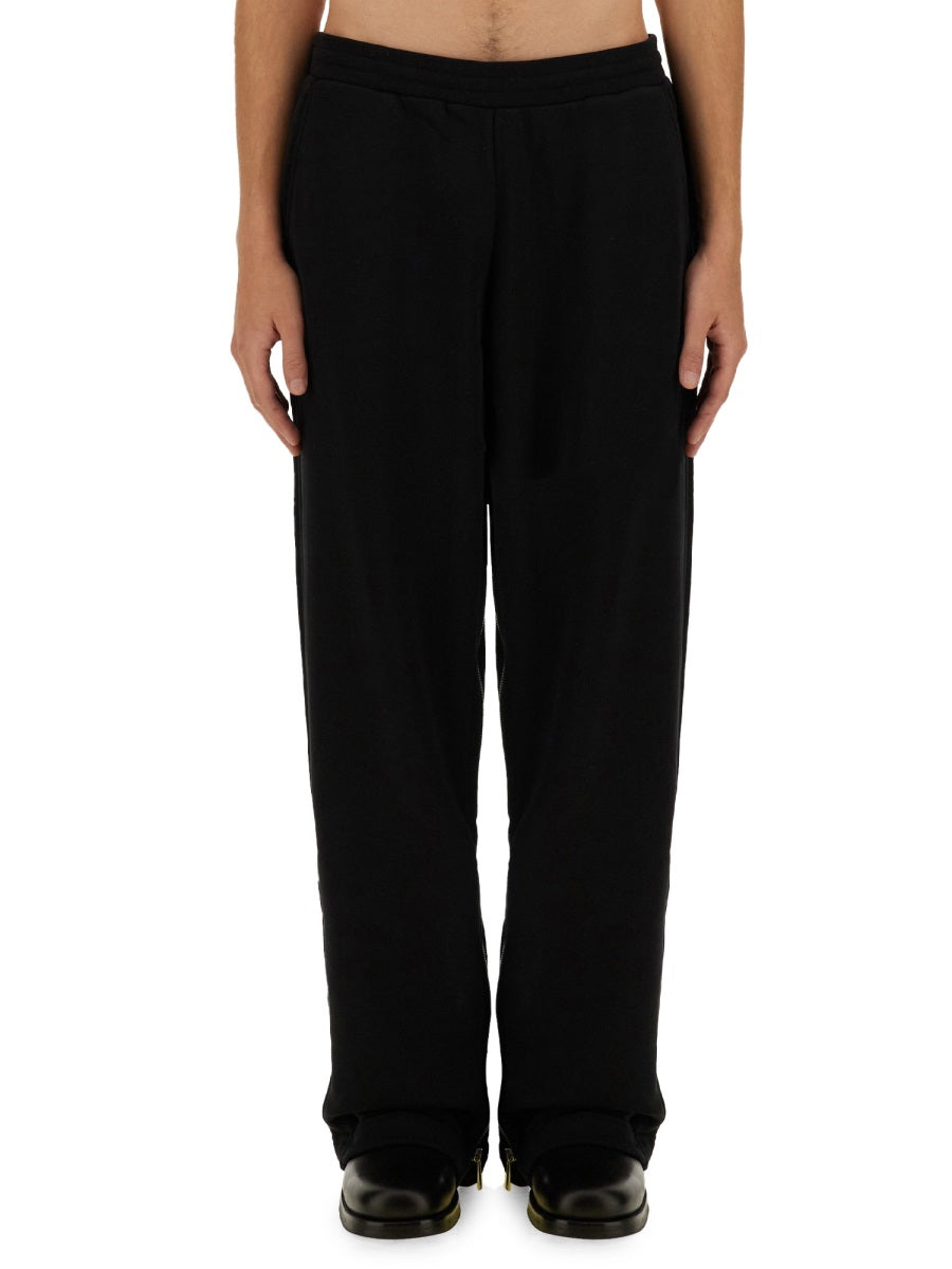 HELMUT LANG Men's Organic Cotton Jogging Pants with Zipper - Size L