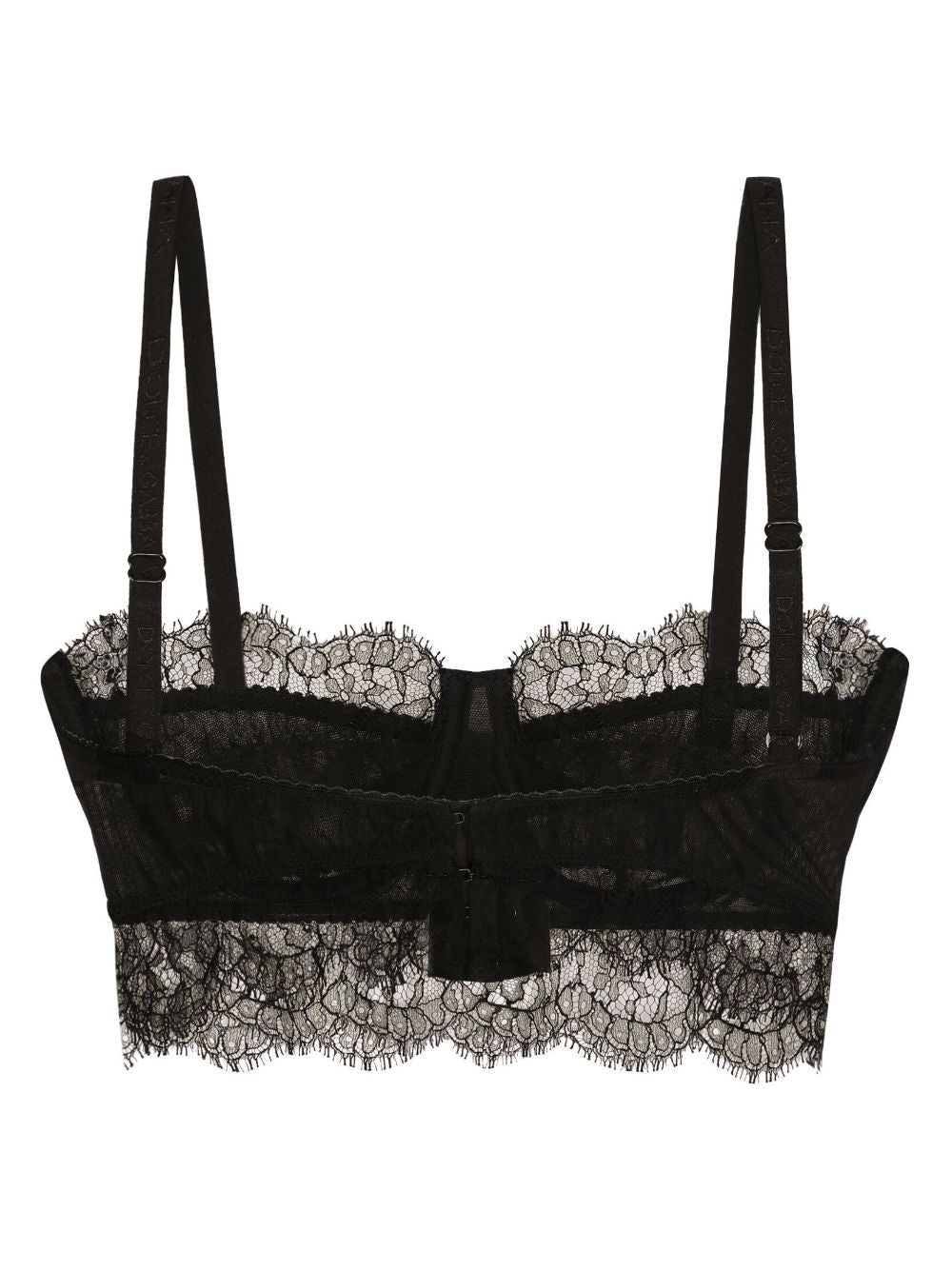 DOLCE & GABBANA Chantilly Lace Balconette Bra - Black