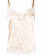 DOLCE & GABBANA Elegant Silk and Cotton Slip Top with Lace Trim for Women - SS22